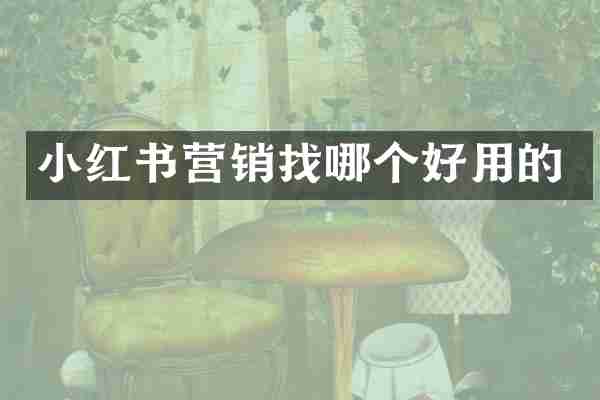 小红书营销找哪个好用的
