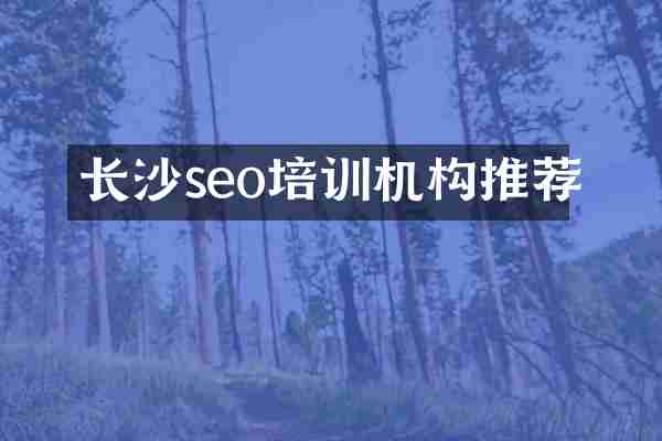长沙seo培训机构推荐
