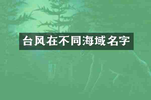 台风在不同海域名字