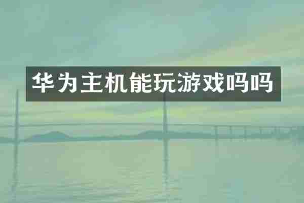 华为主机能玩游戏吗吗