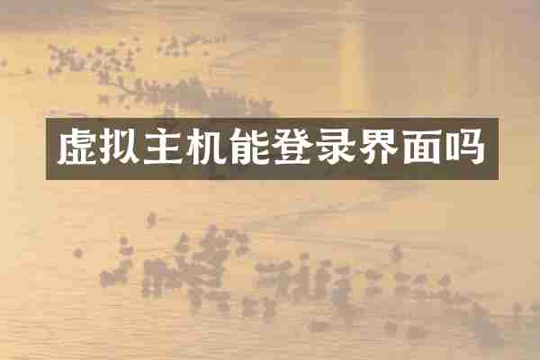 虚拟主机能登录界面吗