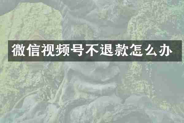 微信视频号不退款怎么办
