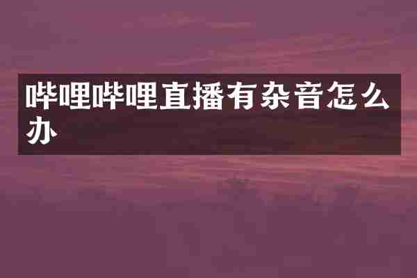 哔哩哔哩直播有杂音怎么办