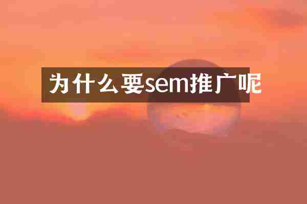 为什么要sem推广呢