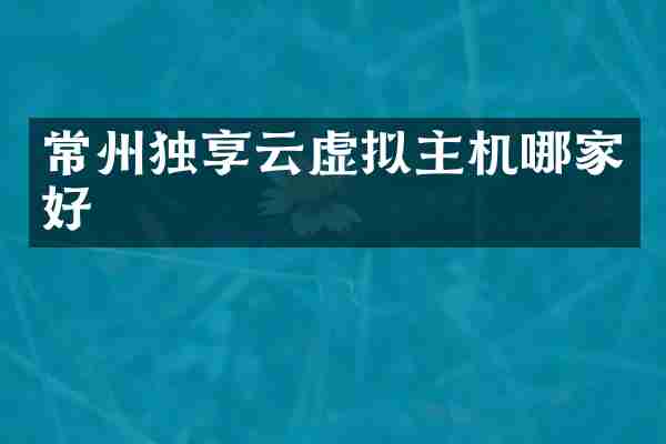 常州独享云虚拟主机哪家好
