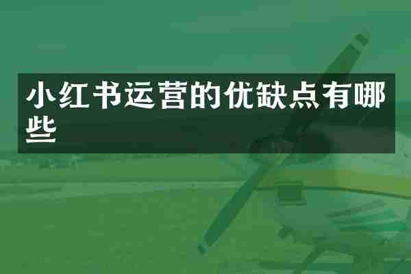 小红书运营的优缺点有哪些