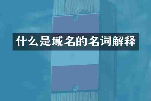 什么是域名的名词解释