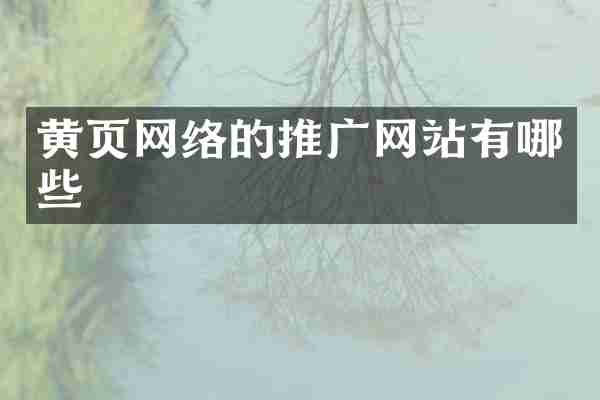 黄页网络的推广网站有哪些