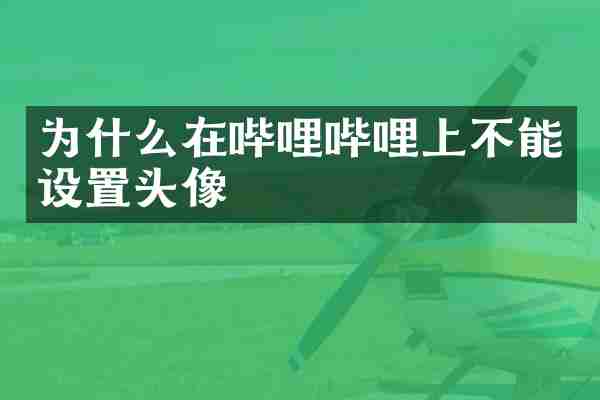 为什么在哔哩哔哩上不能设置头像