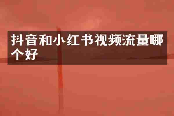 抖音和小红书视频流量哪个好