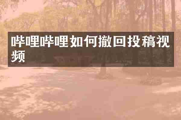 哔哩哔哩如何撤回投稿视频