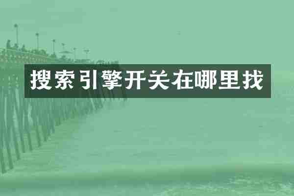 搜索引擎开关在哪里找