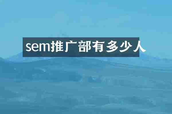 sem推广部有多少人