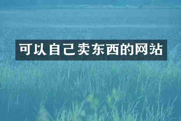 可以自己卖东西的网站
