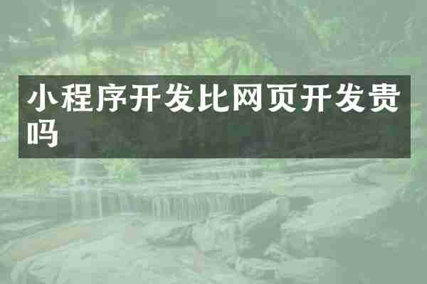 小程序开发比网页开发贵吗