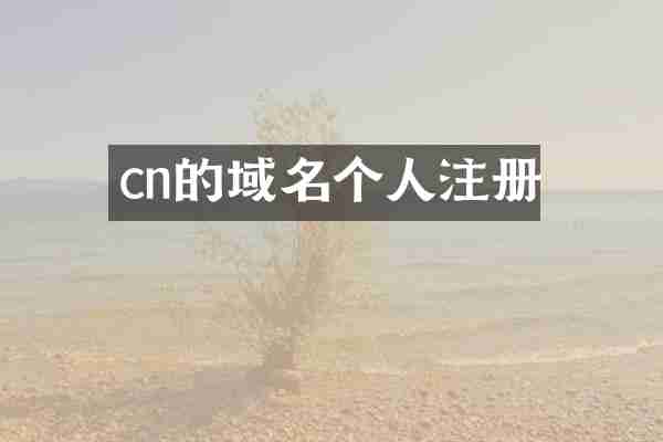 cn的域名个人注册