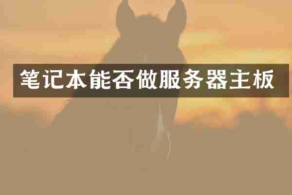 笔记本能否做服务器主板