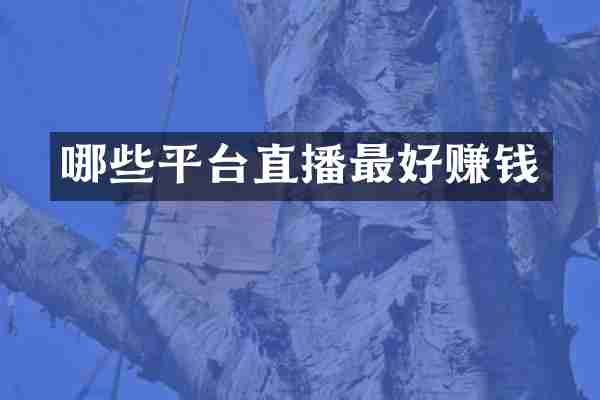 哪些平台直播最好赚钱