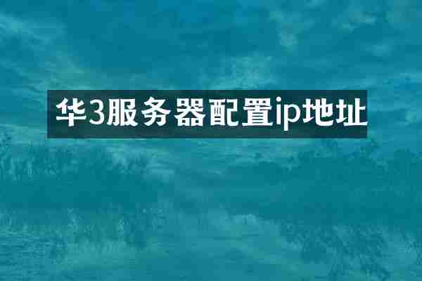华3服务器配置ip地址