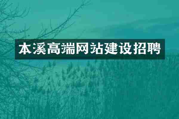 本溪高端网站建设招聘