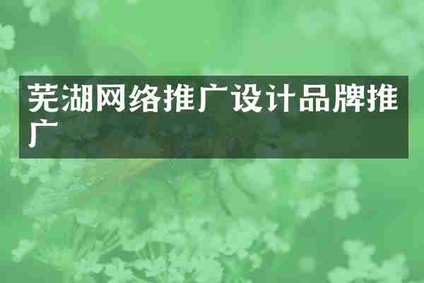 芜湖网络推广设计品牌推广
