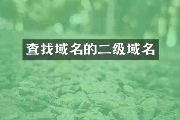 查找域名的二级域名