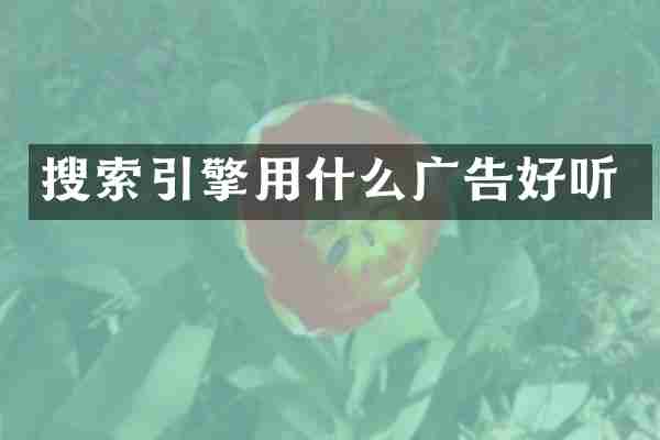 搜索引擎用什么广告好听