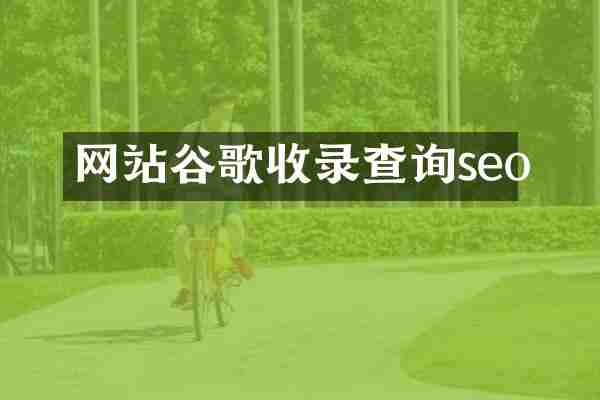 网站谷歌收录查询seo