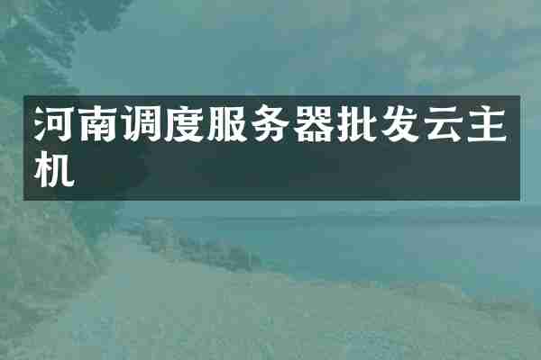 河南调度服务器批发云主机