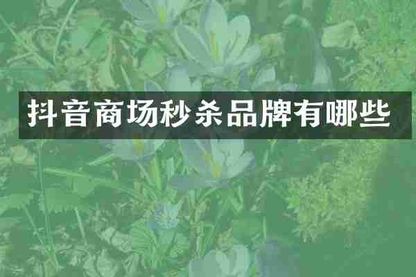 抖音商场秒杀品牌有哪些