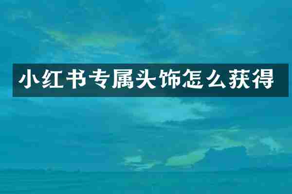 小红书专属头饰怎么获得