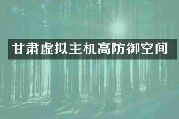 甘肃虚拟主机高防御空间