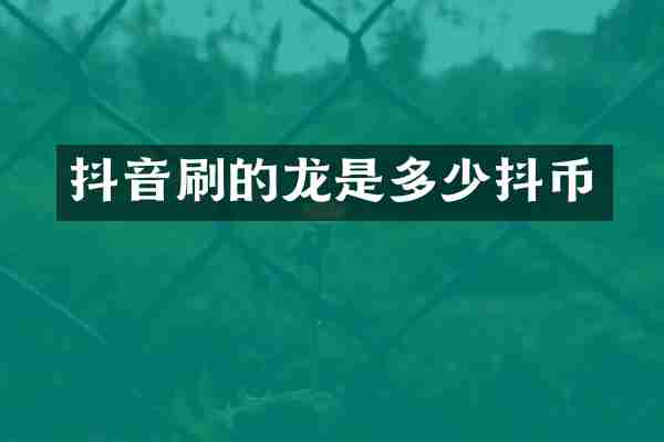 抖音刷的龙是多少抖币