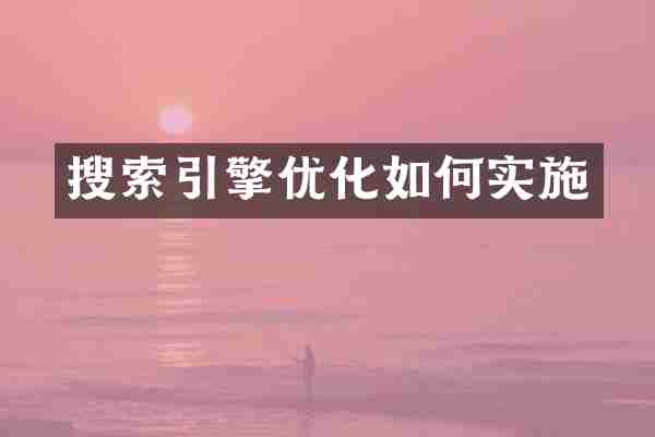搜索引擎优化如何实施