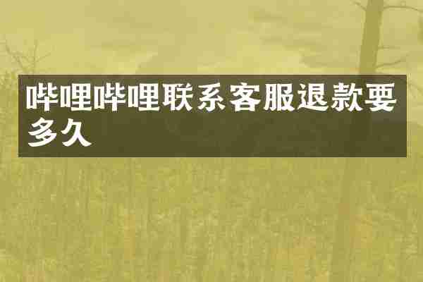 哔哩哔哩联系客服退款要多久