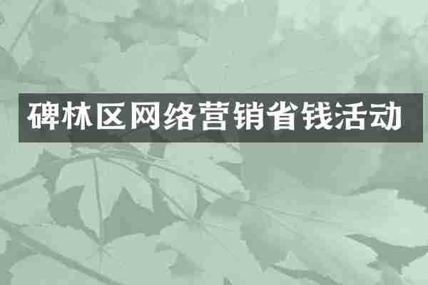 碑林区网络营销省钱活动