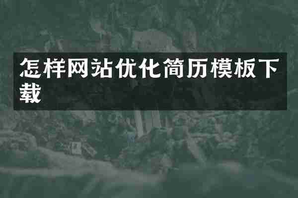 怎样网站优化简历模板下载