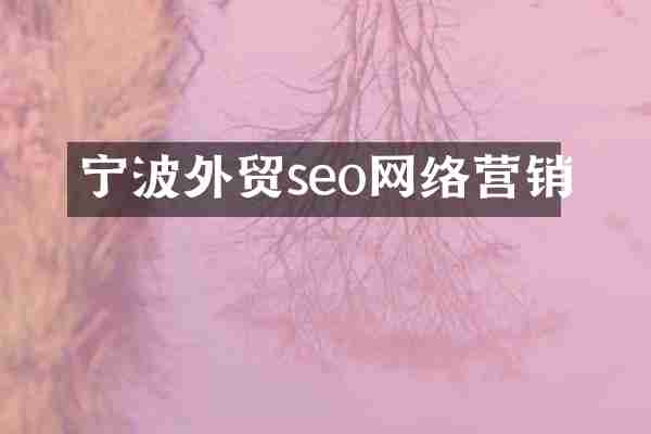 宁波外贸seo网络营销