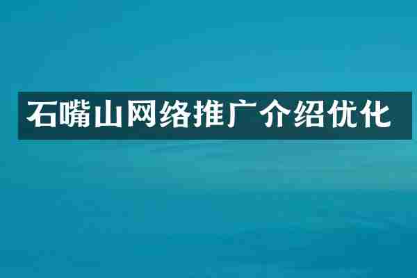 石嘴山网络推广介绍优化