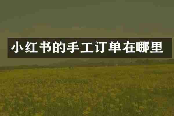 小红书的手工订单在哪里