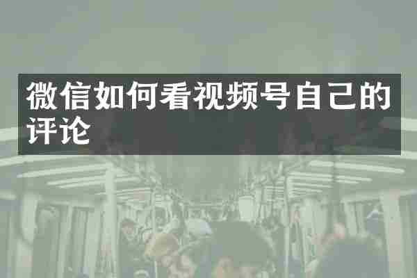 微信如何看视频号自己的评论