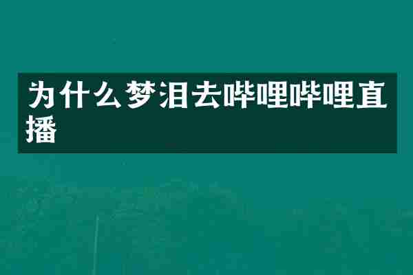 为什么梦泪去哔哩哔哩直播