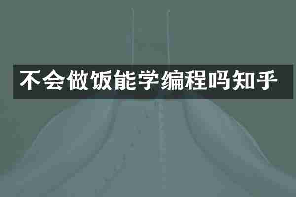 不会做饭能学编程吗知乎