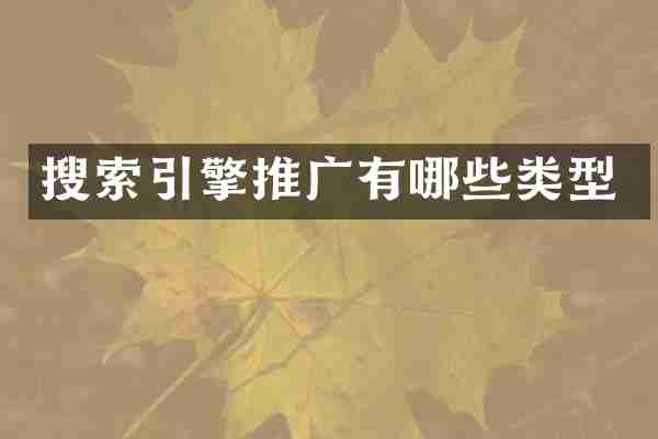 搜索引擎推广有哪些类型