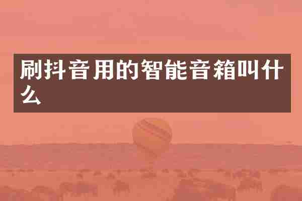 刷抖音用的智能音箱叫什么