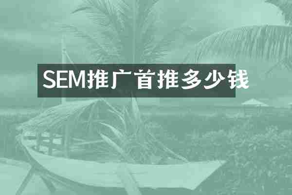 SEM推广首推多少钱