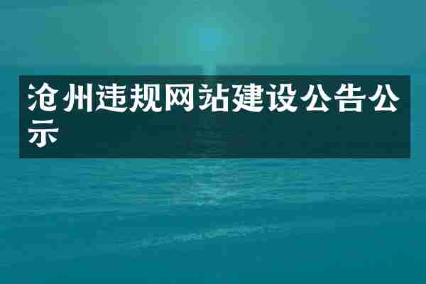 沧州违规网站建设公告公示