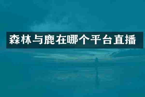 森林与鹿在哪个平台直播