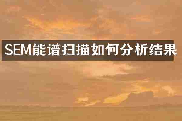 SEM能谱扫描如何分析结果