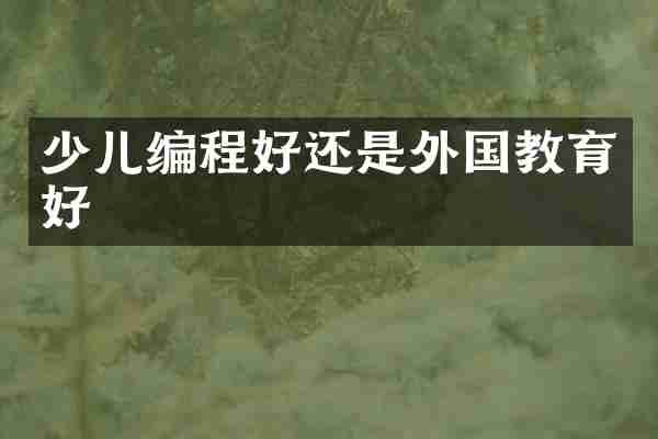少儿编程好还是外国教育好